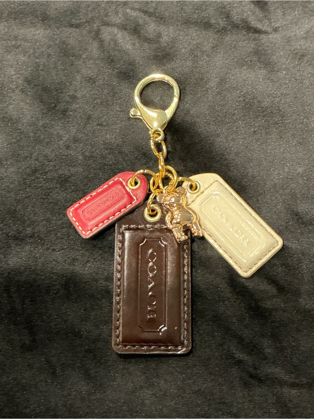 Handmade Coach Leather Multi-Tag Bag Charm